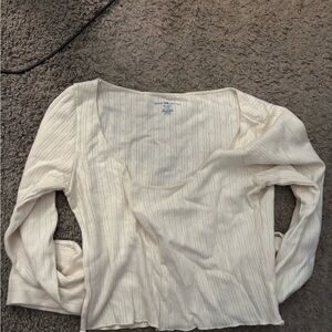 Brandy Melville Cream Long Sleeve Top